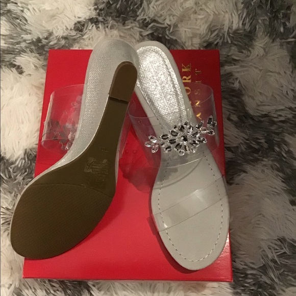 Studded Transparent Wedge Sandals - Picture 2 of 2